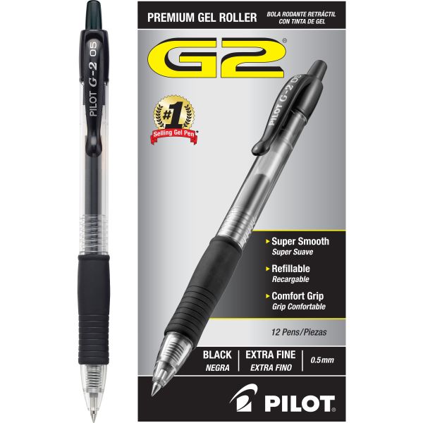 Bolígrafos de gel Pilot G2 premium recargables y retráctiles